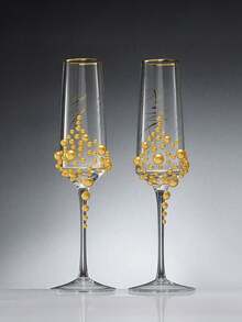 1pc Customizable Wine Glass, Personalized Wedding Glass, Photo & Text Customized, High Borosilicate Glass, Stemmed Highball Glass, White Wine Glass, Red Wine Glass, Face & Name Customized Cup, Bridesmaid Groomsmen Gifts, Wedding Party Essentials - Multicolor - View 3