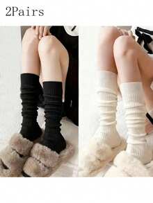 1/2/3 Pairs Women Calf Socks, Sexy Knee HighSocks, Solid Color Long Boot Socks For Spring, Summer,Autumn.Warm Calf Socks,Fall
