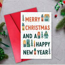 1PC Personalized Christmas Cards Funny Xmas Card With Envelopes Merry Christmas Blank Inside For Personal Notes Festive Vibe For Family Friends Holiday Greetings - one-size - View 5