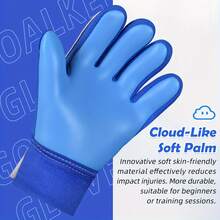 Colorful Goalkeeper Gloves Without Finger Protection, Strong Grip, Non-Slip Soccer Goalkeeper Gloves - Blue - View 4