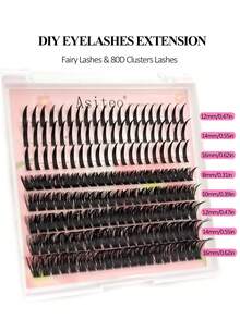 Asiteo 160Pcs D Curl Individual Lashes Manga Lashes,80D Eyelash Clusters With Fairy Lashes Spikes Thick Volume DIY Lashes Wispy Anime Eyelash Individual Lash,Suitable For Daily Makeup Manga And Dramatic Makeup Look,Festival Party,Gifts,Dates,Fake Lashes - D - View 5