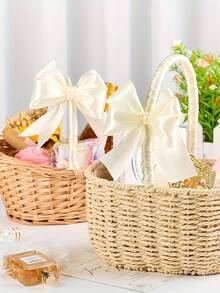 1 Roll Satin Ribbon, Headband, Silk Ribbon, Cloth Ribbon, Satin Ribbon, Cake Gift Wrapping Ribbon, Colored Silk Ribbon, 25 Yards Long, Christmas, Halloween For Handmade Bow Craft Wedding Christmas Decoration DIY Card Gift Wrapping - Beige - View 7