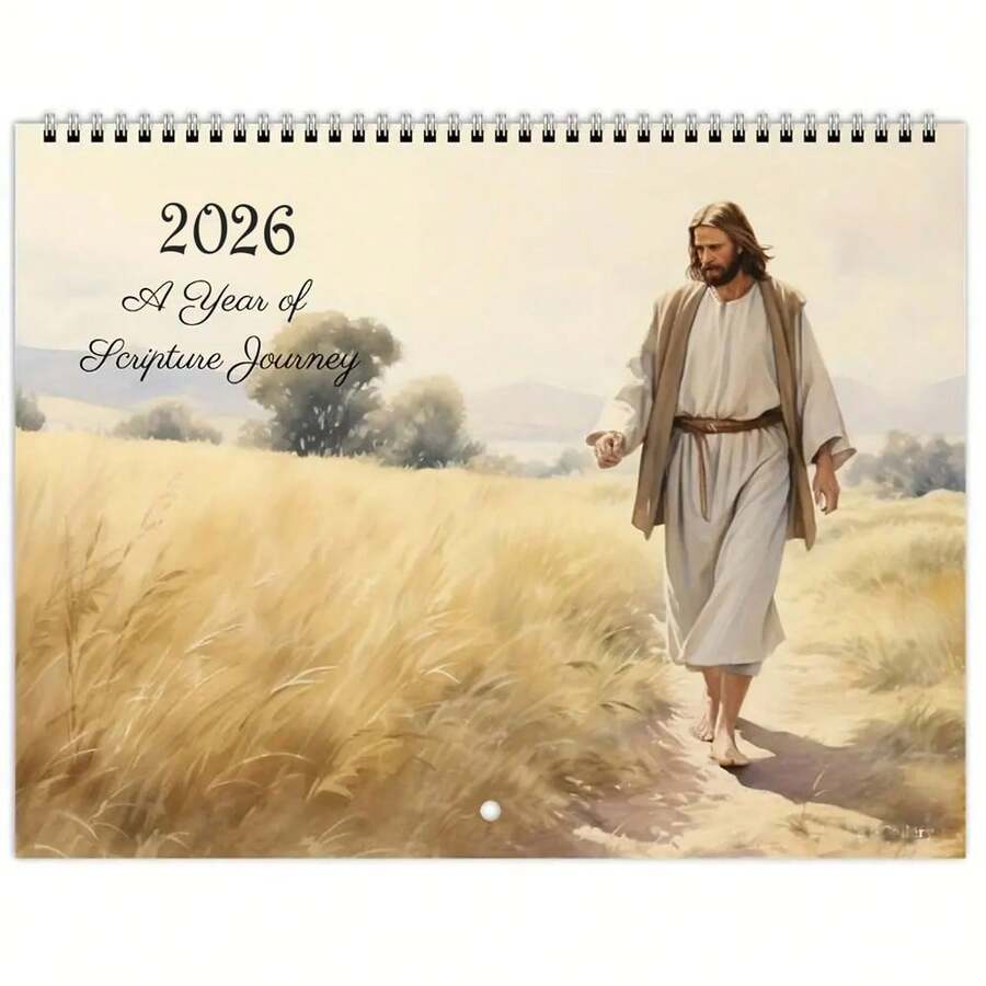 Calendario 2026 con versetti biblici cristiani e arte a tema Gesù - Layout settimanali e mensili, planner cristiano ispiratore per preghiera, digiuno e crescita spirituale, formato tascabile per uso domestico