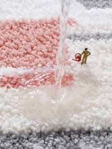 1pc Plush Bathroom Mat, Simple Elegant Ins Style Cute Cartoon Bubble Bath Fresh Area Rug, Non-Slip TPR Bottom, Soft Absorbent Comfortable, Suitable For Bathroom, Shower, Kitchen, Living Room, Dorm, Dining Room, Home Decor, Festival Decor, Thickened Fleece, Autumn/Winter, Laundry Room