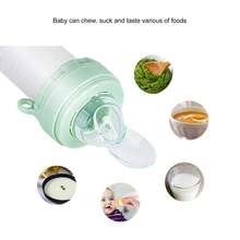 Comedero para bebé de silicona suave, cuchara exprimible, chupete de fruta, alimentación segura y fácil para recién nacidos, utensilios infantiles libres de BPA. - verde menta - Ver 6