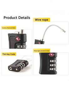 [Candado aprobado por TSA] Juego de 1/2/4 piezas de candado de combinación de aleación durable aprobado por TSA | Candado de ABS, adecuado para viajes, equipaje, gimnasio y bicicleta - Aprobado por TSA, no mecánico - Multicolor - Ver 12