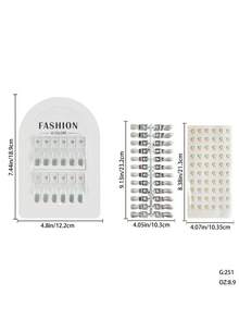 Diagramă magnetică de culori pentru unghii cu bandă de testare detașabilă pentru nail art, placă de afișare acrilică în formă de migdală pentru realizarea de mostre de unghii. - alb - Vizualizare 3