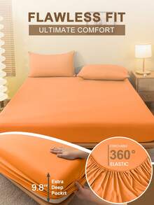 1 buc. Cearșaf cu elastic în culoare solidă, lenjerie de pat, cearșaf, protector de saltea, husă de saltea, husă de pat, lenjerie de pat moale, respirabilă și confortabilă, cearșafuri de pat prietenoase cu pielea, cearșaf de jos cu elastic în material minimalist pentru casă, pentru toate anotimpurile, cuvertură de pat antiderapantă, rezistentă la praf, fabricată din material moale și respirabil, pentru dimensiuni Twin, Full, King, Queen, cadou ideal de Paște, cadou de Ziua Mamei, sărbători perfecte, lavabilă la mașină