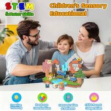60/100/150/200 piezas Bloques magnéticos con diseño de flores de cerezo, bloques de construcción magnéticos, juguetes de construcción STEM con bloques magnéticos para niños y niñas de 3+ años, juguete apilable sensorial, regalos de Navidad y cumpleaños para niños - Multicolor - Ver 4