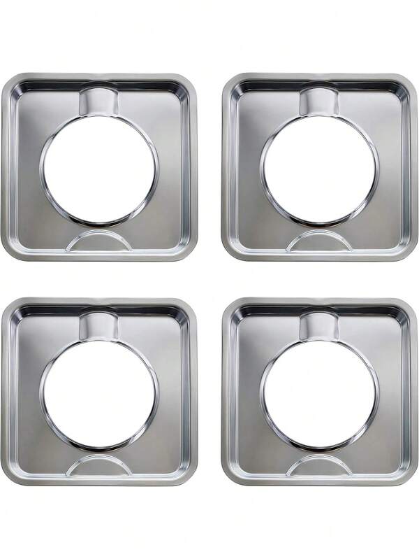 1PC Gas Stove Drip Pan, Square Stainless Steel Gas Burner Liner, Aluminum Foil Lined Oven Cover To Catch Oil, Grease And Food Spills