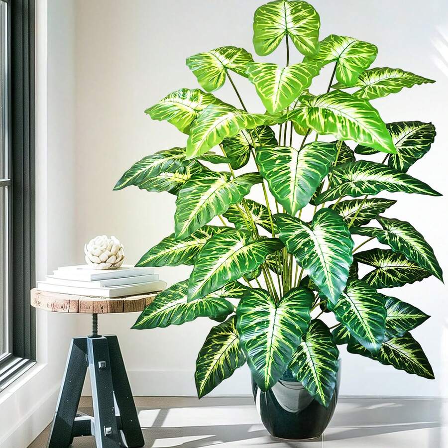 60-132cm(51.96in) Artificial Flowers Calla Lily Horseshoe Leaf Turtle Leaf Bobcat Leaf Fake Plant Ornamental Holiday Home Office Decoration