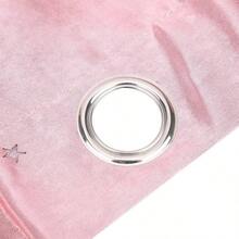 Paneles Huecos de Gasa para Ventana, Cortina de Estrellas, Cortina con Acabado Romntico, Cortinas Coloridas para Sala de Estar Capa Doble Estrella Hueca Rosa - Capa doble estrella hueca rosa - Ver 10