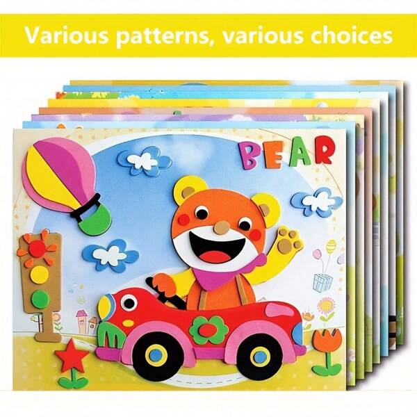 20 Stück 3D Gummi Aufkleber, matte Oberfläche, wiederverwendbar, handgemachte EVA Bastelaufkleber, Auto- und Tierformen, geeignet für DIY Projekte, Basteln für Bildung | 3D Aufkleber | handgemachte Aufkleber, Vinyl Aufkleber