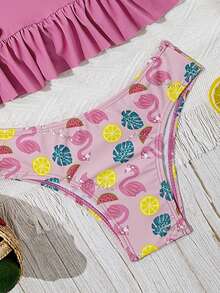 Women's Bikini Children's Bikini Girl Youth Bikini Beach, Party, Sophisticated, Pool, Cartoon, Vacation, Beach, Party, Sophisticated, Pool,LARA VIVA - 粉色 - 查看 3