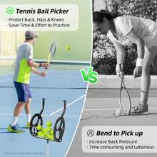 ZhdnBhnos 2-In-1 Tennis Ball Pickup Automatic Ball Retractor With Handle,Tennis Ball Hopper,Tennis Field Equipment Auto Collector Picker Retractor 55 Tennis Balls - 71752572 - View 8