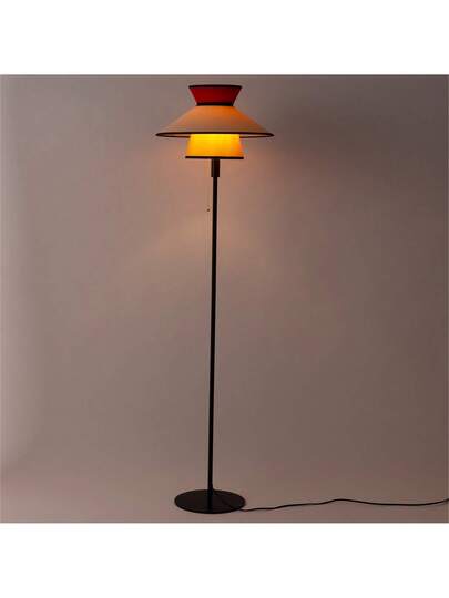 Alpinaluz Multi Vloer Lamp Ø40cm, Textile Wood Shade, E27, Retro Boho Citronella "LIMONA" Power Chain view 2