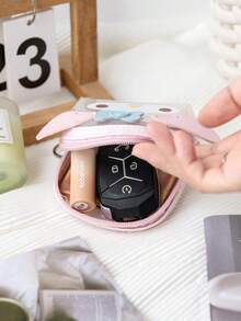 Sanrio 1 Pç Carteira Bonita Hello Kittys Kuromi Melody Cinnamoroll Transparente Portátil Moeda Fones de Ouvido Armazenamento Zero Carteira (Algumas Peças Podem Ser Aleatórias)