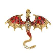 1pc Men's Colorful Drip Oil Enamel Dragon Brooch Pin, Fashion Versatile Casual Accessory