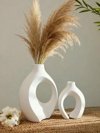 Minimalist Plastic Flower Vase, Suitable For Home Decor, Bookshelf, Wedding, Gifts, Living Room And Bedroom Decoration, Housewarming Gift