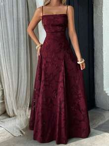 Unadoll Women's Lace Up Waist Cinching And Backless Lace Fabric Is Sexy And Elegant Red Winter Dress, Suitable For Vacations, Dates, Returning To School, Christmas, New Year, Thanksgiving, Parties, Weddings, And Beach Wear