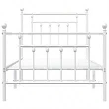 Bettgestell mit Kopf- und Fußteil Metall Weiß 90x200 cm-XY451824