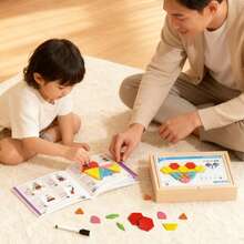 Creative Wooden Magnetic Puzzles, Fun Tangram Puzzle Toys, Puzzle Toys, Children's Toys, Geometry DIY Block Puzzles, Shape Recognition And Fine Motor Skills Training, Birthday Gifts For Boys And Girls, Halloween Christmas Gifts, Educational Toys, Brain Teasers Games, Geometric Shapes, Smooth Edges, Durable Puzzles, Holiday Gifts - 彩色 - 查看 3