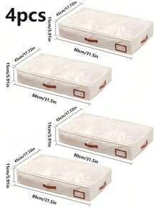 1pc Non-Woven Fabric Underbed Quilt Storage Bag, Wardrobe Clothes Dust-Proof Organizer Bag, Foldable Storage Box - Multicolor - View 14