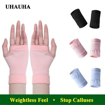 UHAUHA 1 双女士休闲轻便透气防滑缓冲袜子，吸湿排汗柔软舒适掌心保护手套，防老茧防摩擦保暖掌心，无缝贴合，适合瑜伽、健身、办公室、考试等