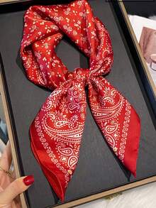 1pc Bandana With Geometric Pattern Print, Versatile For Head/Neck Scarf - Multicolor - View 4