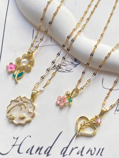 1 Stück Valentinstag Sondergeschenk, Herz Blume Zirkonia Kupfer Kombination, glänzend & einzigartig, geeignet als Geschenk für Liebste, Mutter oder für den täglichen Gebrauch