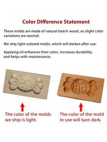 Cippes 1PC Wood Cookie Molds With Carved Embossed 3D Patterns, Kitchen Baking Tools, Fondant Cake Biscuit Decorating, DIY Cookie Cutter Moulds For Valentine's Day, Christmas