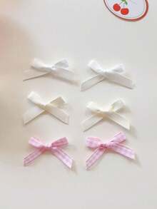 12/10/6 Stück Mädchen Milchkaffee-Farbpalette kariertes Muster Y2K-inspirierte Mini-Schleifen-Haarspangen Set - Süß & niedlich rutschfeste Schleifenspangen für Teenager und Mädchen, vielseitig für alle Haartypen