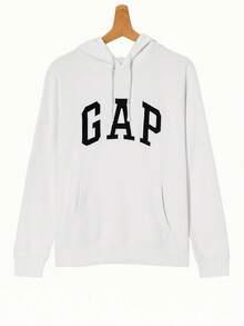 1-Piece GAP Men's Chest Embroidered Hooded Sweatshirt, Two Colors Available, Fit, Soft And Breathable, Classic And Simple, Suitable For Daily Wear, A Must-Have For Fashion Gurus - 白色 - 查看 6