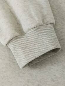 Summer Bestsellers Double Print One-Piece Women's Fashion Hoodie Spider Web English Naxoce Print Creative Fun Cartoon Halloween Night Street  Spring Autumn Winter Fleece American Ins Casual Versatile Long Sleeve Top Supple - 白花灰色 - 查看 4