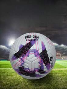 1 quả bóng đá đàn hồi cao, chống mài mòn, chống nổ, cảm giác thoải mái, vải chất lượng cao, nhiều màu (tím), đường khâu chính xác, thích hợp cho luyện tập và thi đấu trong nhà và ngoài trời - Nhiều màu - Xem 8
