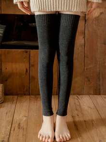 1 双男士秋冬天鹅绒保暖护膝，多功能日常护腿套，舒适袜子