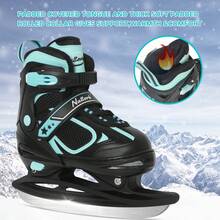 Adjustable Ice Skates For Kids Youth Tean Hockey Lace-Up Boys Or Girls Ice Skate For Beginner Age 4-12 Blue Black Teal Green - Teal Blue - View 2