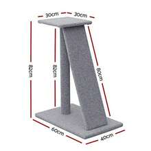 I.Pet Cat Tree Cats Tower Ultimate Scratching Post Pet Bed 82cm Height Grey Pets Scratcher Cardboard Posts Indoor Kittens Wooden Play House Towers And Trees Corner Toys Slide
