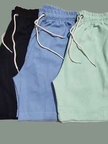 Men's Linen Shorts 3-Piece Kit - Mint Green - View 2