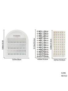 Diagramă magnetică de culori pentru unghii cu bandă de testare detașabilă pentru nail art, placă de afișare acrilică în formă de migdală pentru realizarea de mostre de unghii. - alb - Vizualizare 7