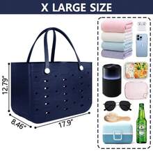 CSjihua Extra Large Capacity Breathable EVA Women's Beach Bag, Oversized EVA Handbag, EVA Tote Bag, EVA Shoulder Bag, EVA Basket Bag, EVA Beach Bag - Lightweight And Durable Solid Color Open Design, Large Waterproof And Washable Sturdy Open Women's Handbag, Suitable For Beaches, Outdoor Swimming Pools, Sports And Fitness, Shopping Malls, Picnics And Camping - Fashionable Holiday Accessories, Beach Bags, Festivals, Casual Outings, Holiday Gifts - Nhiều màu - Xem 3