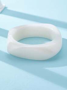 1 pieza Brazalete de puño grueso de diseño minimalista y de moda, Set de brazaletes de resina con diseño de cúpula estilo americano europeo, Brazalete de forma asimétrica de gota de agua