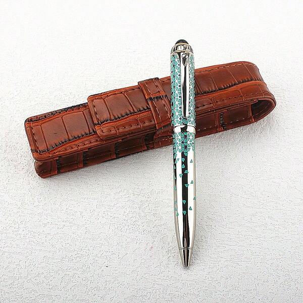 Luxury Quality Metal Ballpoint Pen Financial Office Student Blue Ink Medium Point 0.7mm Stationery Signature Pen