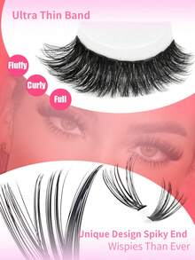 640/600/570/448 piezas Pestañas postizas con rizo D, alta capacidad adecuada para ojos gruesos y esponjosos, aspecto natural. Maquillaje de belleza, hazlo tú mismo en casa. Gran capacidad de libro de pestañas individuales para principiantes, artistas de maquillaje, pestañas postizas suaves y duraderas. Extensiones de pestañas segmentadas para maquillaje de ojos de zorro/gato