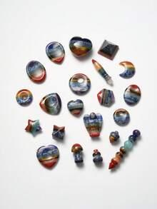 1/5/10/20 piezas Piedras de colores múltiples del Chakra Cuarzo natural pulido asimétrico Cuentas de energía de yoga para sanación del Chakra Accesorios para hacer joyas DIY