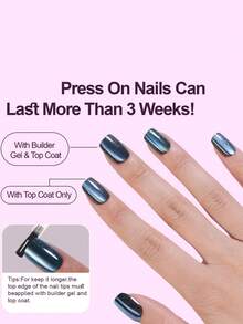 150片亚克力短方形猫眼按压式假指甲，5种时尚猫眼设计假指甲套装，适合女性和女孩，美甲沙龙可用于假指甲装饰美甲用品 - 彩色 - 查看 6