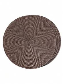 1pc/4pcs/6pcs 15-Inch Round Woven PP Placemats, Washable Non-Slip Dining Table Mats, High-Quality Woven Home Decor Tableware Coasters, Suitable For Dining Room, Kitchen, Farmhouse Style, Christmas & New Year Party Decoration