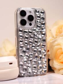 Funda de teléfono con diseño de joyería de lujo con diamantes de imitación, compatible con Apple 16, 15, 14, 13, 12, 11 Plus Pro Max, cubierta protectora con diamantes de imitación completos