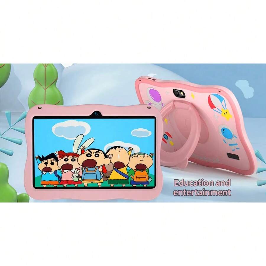 Kids Tablet WiFi 7'' 128Gb - 8Gb Ram Educational Android Quad Core Dual Cameras - PRIMICIAS QIU - Niña - Rosa/Marrón - Ver 1