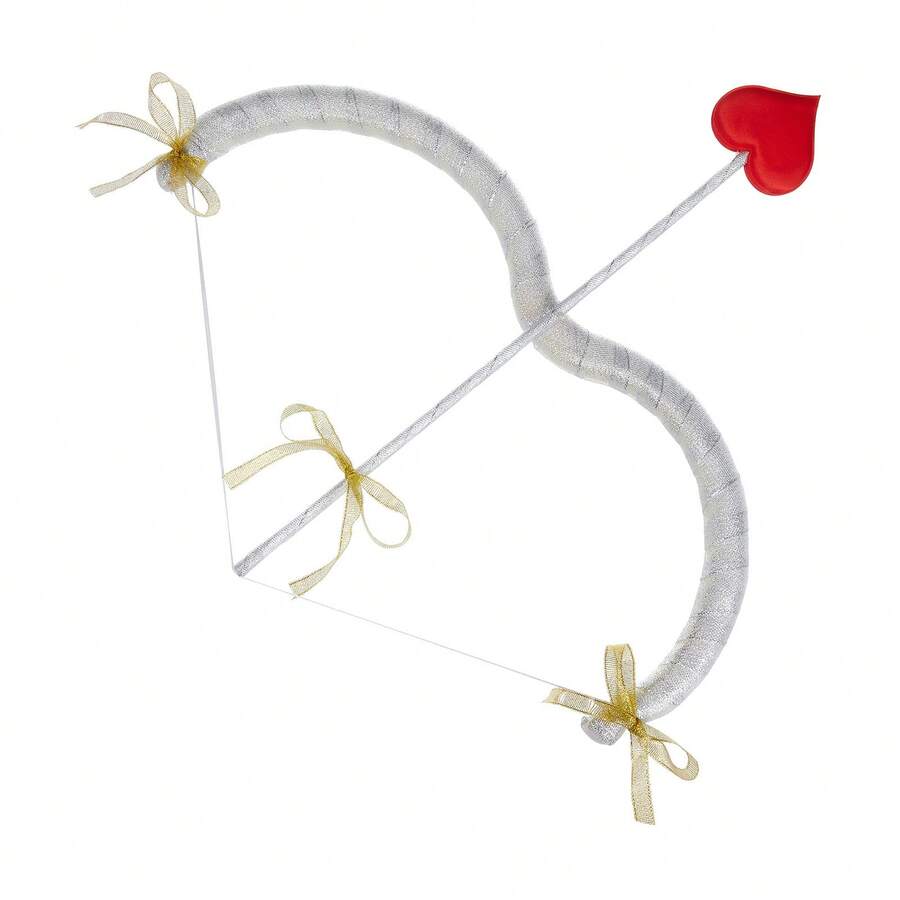 Cupid Bow And Arrow Set, Valentine's Day Cupid Costume Photo Props For Adults And Teens - Silver - View 1